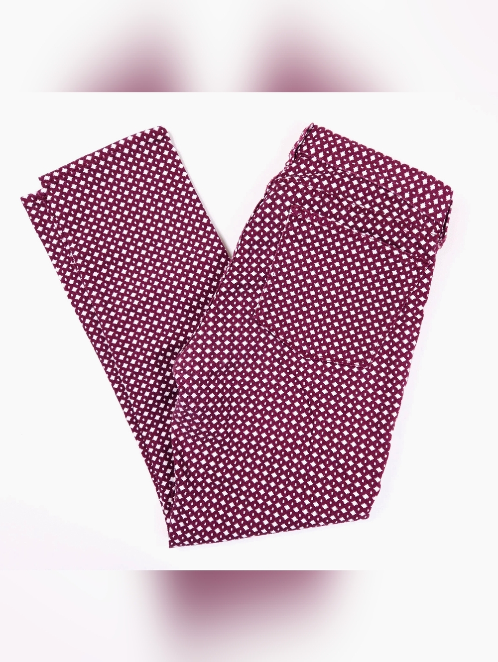 J Crew Burgundy Geometric Stretch Jeggings Jeans Women's 29